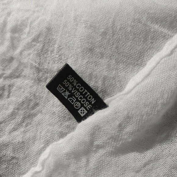 Shawl Wrap Scarf Leopard Cat Print Cotton Viscose Fringe 64 by 27 Black White - Picture 9 of 11